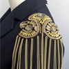 1pair Blazer Shoulder Beaded Tassel Chain Suit Epaulet Punk Fringe Tassel Rhinestones Shoulder Badge for Military Costume Party