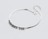 1pc 100% Real. 925 Sterling Silver Fine Jewelry Double rows round lucky bead Chain Bracelet LS659