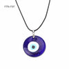 1pc 30mm Evil Eye Charms Necklace Blue Glass Pendants With Adjustable Chain Men And Women  Necklace Jewelry