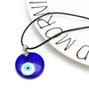 1pc 30mm Evil Eye Charms Necklace Blue Glass Pendants With Adjustable Chain Men And Women  Necklace Jewelry