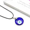 1pc 30mm Evil Eye Charms Necklace Blue Glass Pendants With Adjustable Chain Men And Women  Necklace Jewelry