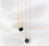1pc 5MM Small Tinny Authentic 100% REAL. 925 Sterling Silver FINE Jewelry Black Enamel Round Pendant Necklace GTLx1727