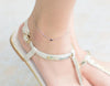 1pc 925 -Sterling -Silver heart&Beads chain bracelet Anklet adjustable LS269
