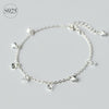 1pc 925 Sterling Silver jewelry Crystals CZ Round chain bracelet adjustable bohi LS136