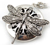 1pc Antique Silver Dragonfly Aromather Diffuser Locket Pendant Necklace With 28 Chains