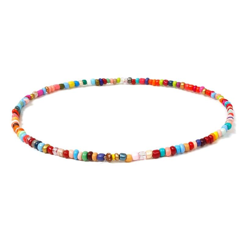 1pc Bohemian Style Bead Decor Necklace Choker Handmade Cute Bohemia Bead Choker Necklace Jewelry Accessories For Beach