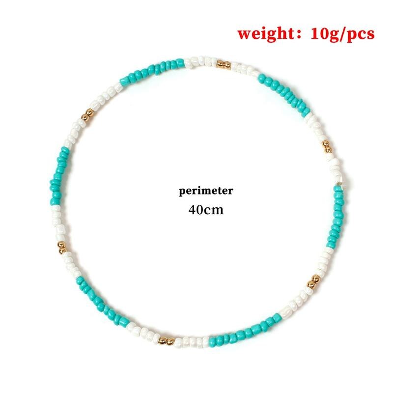 1pc Bohemian Style Bead Decor Necklace Choker Handmade Cute Bohemia Bead Choker Necklace Jewelry Accessories For Beach