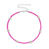 1pc Bohemian Style Flowers Decor Choker Adjustable Cute Bead Necklace Choker For Beach Travel Jewelry Accessories