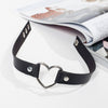 1pc Creative Choker Hip Hop Rock Collar Punk Goth Style Heart Rivet Decor Choker Leather Necklace Jewelry Accessories