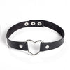 1pc Creative Choker Hip Hop Rock Collar Punk Goth Style Heart Rivet Decor Choker Leather Necklace Jewelry Accessories