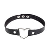 1pc Creative Choker Hip Hop Rock Collar Punk Goth Style Heart Rivet Decor Choker Leather Necklace Jewelry Accessories