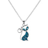 1pc Cute Cat Pendant Blue Opal Necklace Women's Animal Jewelry Trendy Jewelry Gift for Women
