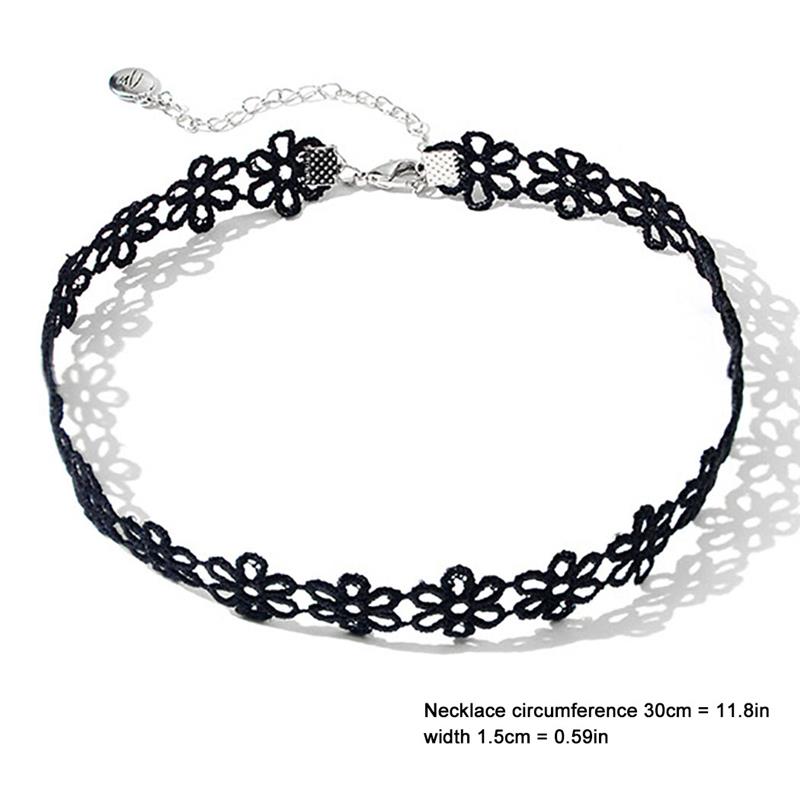 1pc Elegant Women Choker Creative Lace Flower Decor Choker Clavicle Necklace For Women Ladies Girls Jewelry Accessories