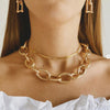 1pc Exaggerated Multi Layered Necklace For Women Thick Chain Necklace Personality Hip-hop Neck Chain Short Collar Necklace