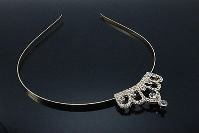 1pc Fashion Crown Headband Princess Rhinestone Hair Band Hoop Brides Jewelry Crystal Rubber Kids Accessories