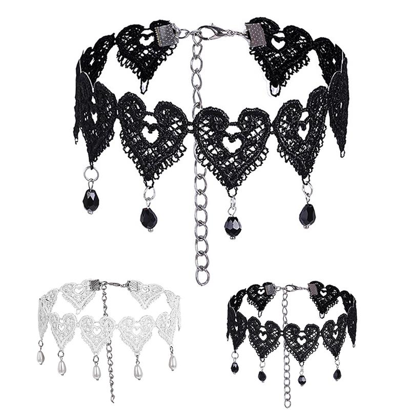 1pc Sexy Choker Necklace Lace Pendant Decor Sexy Clavicle Necklace Charm Clothing Accessories Halloween Party Dress Up