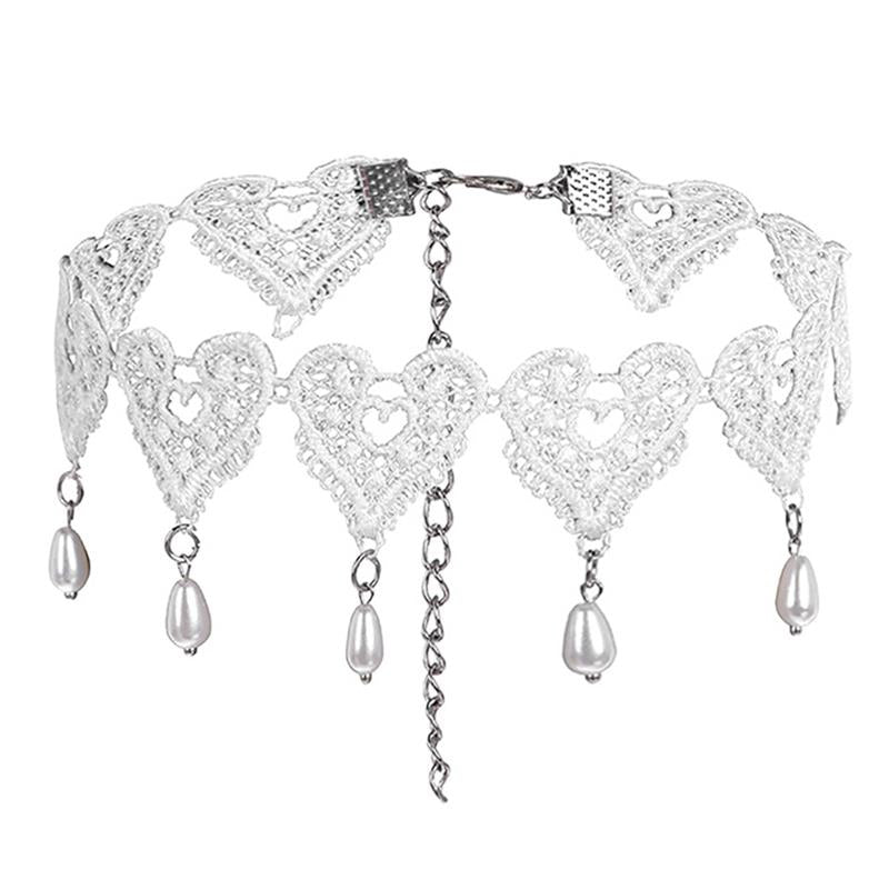 1pc Sexy Choker Necklace Lace Pendant Decor Sexy Clavicle Necklace Charm Clothing Accessories Halloween Party Dress Up