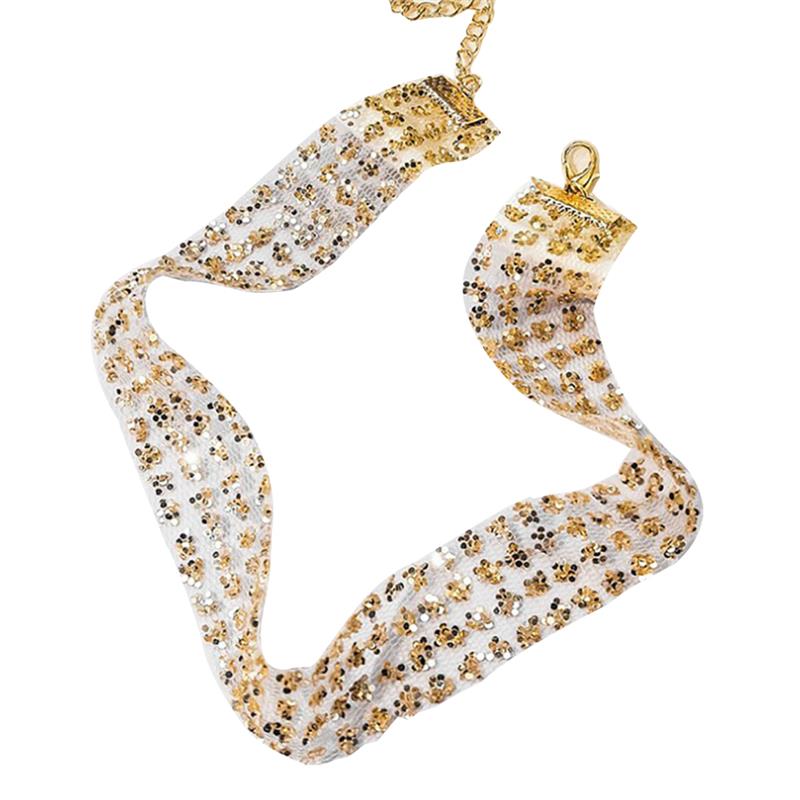 1pc Shining Necklace Sexy Charm Mesh Sequins Choker Necklace Clavicle Necklace Jewelry Accessories For Women Ladies