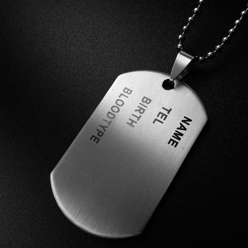 1pc Military Army ID Tag Badge Name Pet Dog Tags Pendant Man Metal Col