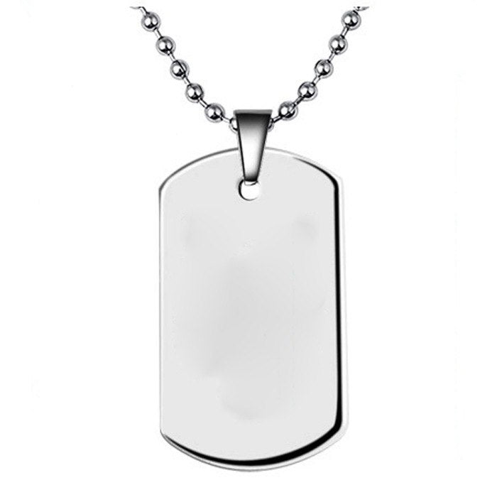 1pc Military Army ID Tag Badge Pet Cat Dog Tag Pendant Man Silver Color Stainless Steel Chain Necklace Charm Women Jewelry Gifts