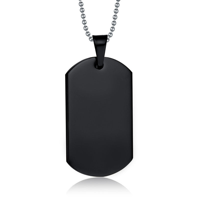 1pc Military Brand Men Necklace Europe Titanium Steel Pendant Military Army ID Tag Badge Name Pet Dog Tags Decoration Jewelry