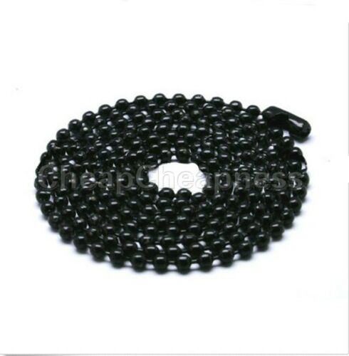 1pc Military Mens Necklace Ball Bead Chain Link Black For Dog Tag&Pendant