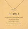 1pc Minimalist Karma Round Necklaces pendant Links Chains Wish Card Gold Plate For Women Statement Jewelry Gift