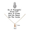 1pc Minimalist Pineapple Charms Wish Card Choker Collier Necklaces Links Chai Gold Plate For Women Statement Jewelry Gift
