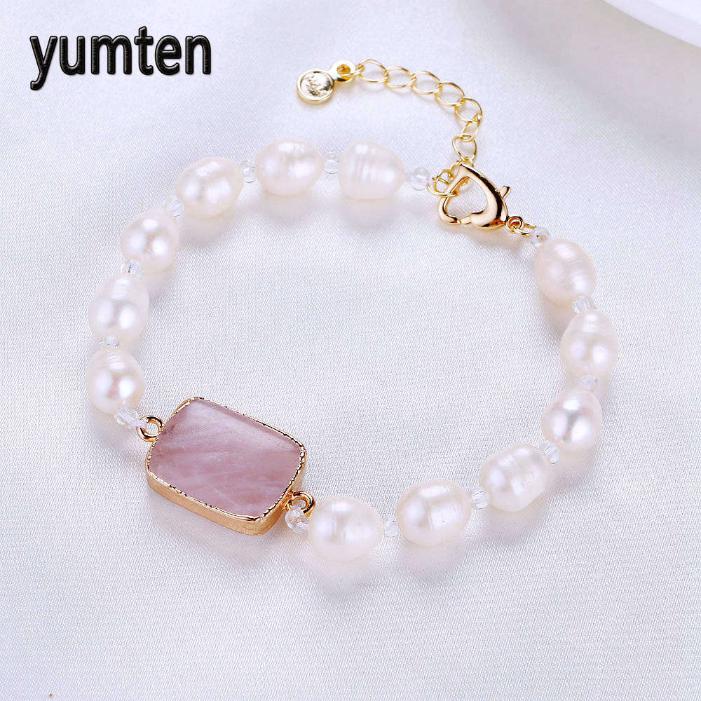 1pc Mode Pearl Jewelry Natural Pearl Bracelets White For Bridesmaids Women Brides Best Gift Crystal Stone Jewelry Real Bracelets