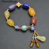 1pc Natural Amber Red South Agate / Tuquoise / Charoite and Lapis Beads Cloisonne Charm Bracelet Fashion Woman Jewelry Gift