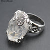 1pc Natural Clear Crystal Quartz Stone Nugget Band Rings Fashion Man Woman Jewelry
