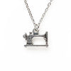 1pc Sewing Machine Necklace With Scissor Short Long Choker Charms Silver Color Seamstress Jewelry Mother&#39;s Day Gift