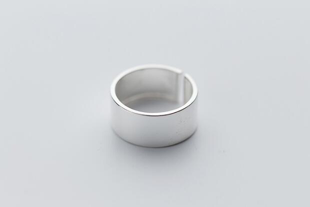 1pc Polished Brushed 9MM Wide Band Ring 100% REAL.925 Sterling Silver fINE jEWELRY adjustable GTLJ1289