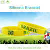 1pc Russia soccer game power balance wristband blue silicone gym band personalised bracelets & bangles