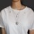 1pc Silver Plated Mexican Style Catholic Sacred Heart & Cross Charm Rosary Necklace DIY Handmade Jewelry Crafts Gift For Woman
