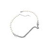 1pc Unisex misbhv Imitation pearls Titanium steel letter hiphop necklace necklaces for women