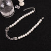 1pc Unisex misbhv Imitation pearls Titanium steel letter hiphop necklace necklaces for women