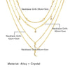 1pc Vintage Gold Necklace For Women Multilayer Chain Crystal Moon Pendant Charm Necklace Ethnic Choker Anniversary Party Jewelry