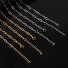 1pc/lot 40-50cm Stainless Steel Flattened Paperclip Craft Chain With Lobster Clasp Necklace For Women Men DIY Jewelry Making