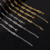 1pc/lot 40-50cm Stainless Steel Flattened Paperclip Craft Chain With Lobster Clasp Necklace For Women Men DIY Jewelry Making