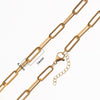 1pc/lot 40-50cm Stainless Steel Flattened Paperclip Craft Chain With Lobster Clasp Necklace For Women Men DIY Jewelry Making