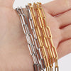 1pc/lot 40-50cm Stainless Steel Flattened Paperclip Craft Chain With Lobster Clasp Necklace For Women Men DIY Jewelry Making