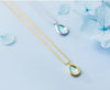 1pcAuthentic 100% REAL. 925 Sterling Silver fINE Jewelry coloured glaze Oval Tears Waterdrop pendant Necklace GTLx1788