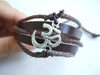 1pcs Antique Silver OHM OM YOGA charm Strand Leather Bracelets & Bangles QUANTICO Same Style Men Bracelet Women Bracelet
