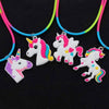 1pcs selling children's jewelry PVC Unicorn baby Rainbow Necklace Silicone Collar Cartoon pendant necklace