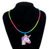 1pcs selling children's jewelry PVC Unicorn baby Rainbow Necklace Silicone Collar Cartoon pendant necklace