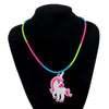 1pcs selling children's jewelry PVC Unicorn baby Rainbow Necklace Silicone Collar Cartoon pendant necklace