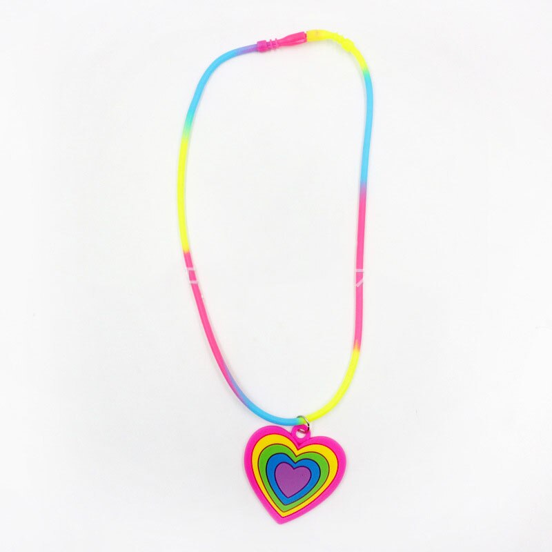 1pcs selling children's jewelry PVC Unicorn baby Rainbow Necklace Silicone Collar Cartoon pendant necklace