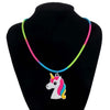 1pcs selling children's jewelry PVC Unicorn baby Rainbow Necklace Silicone Collar Cartoon pendant necklace