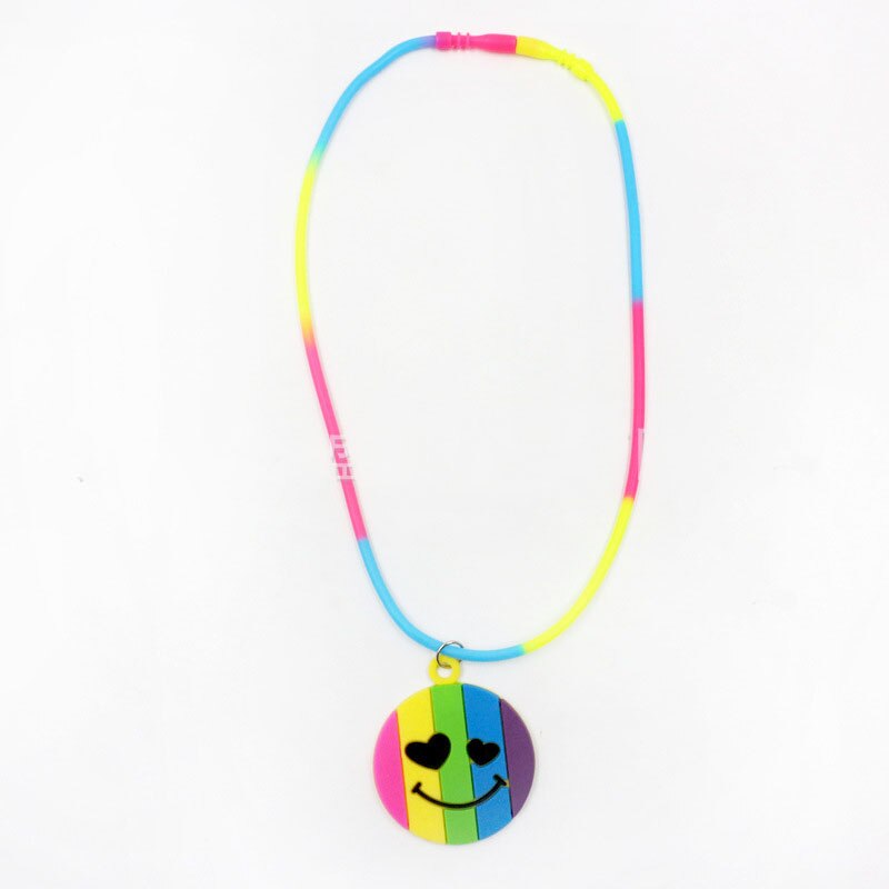 1pcs selling children's jewelry PVC Unicorn baby Rainbow Necklace Silicone Collar Cartoon pendant necklace